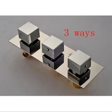 Роскошные 3 способа Chrome 3 ручки настенный душ клапан управления смеситель