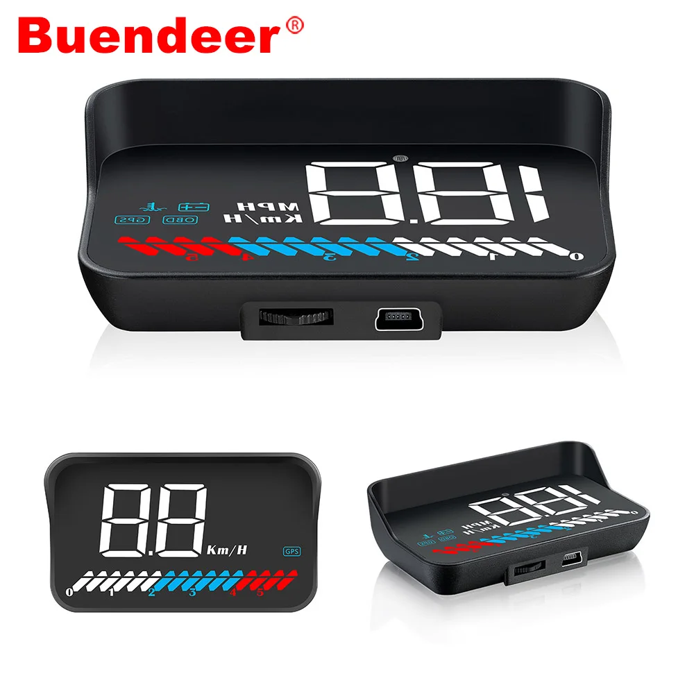 Buendeer M7 автомобиля HUD Дисплей OBD2 gps двойной режим Спидометр Тахометр головой вверх