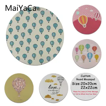 

MaiYaCa Funny Hot Air Balloon Bon Unique Desktop Pad Game Mousepad Customized Your Own Style Round Mouse pads