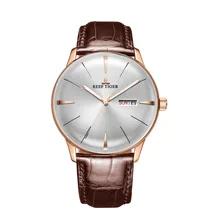 Reef Tiger/RT Simple Dress Watches Rose Gold Leather Strap Automatic Watches Top Brand Men Watch Date Day relogio RGA8238 Reef Tiger/RT Simple Dress Watches Rose Gold Leather Strap Automatic Watches Top Brand Men Watch Date Day relogio RGA8238