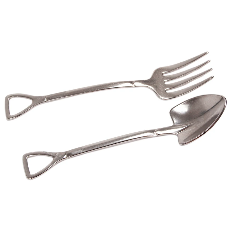 Spadeshaped Spoon and Fork Set