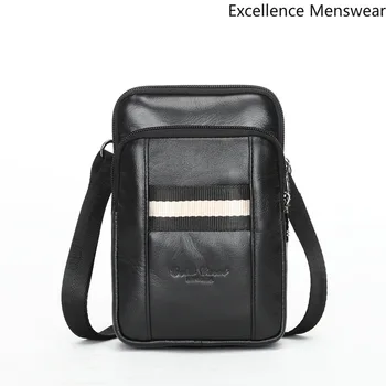 

Casual Genuine Leather Waist Leather Bag Men Purse Pack Leather Soft Small Shoulder Bag Men's Bag Casual Light Waist Pack QQ