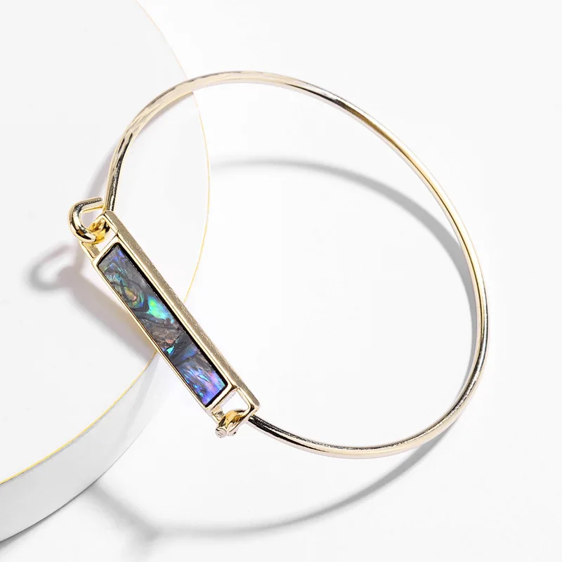 

ZWPON Copper Cable Abalone Bar Bangles Designer Bracelets for Women Fashion Mother's Day Gifts 2019 Boutique Jewelry Wholesale