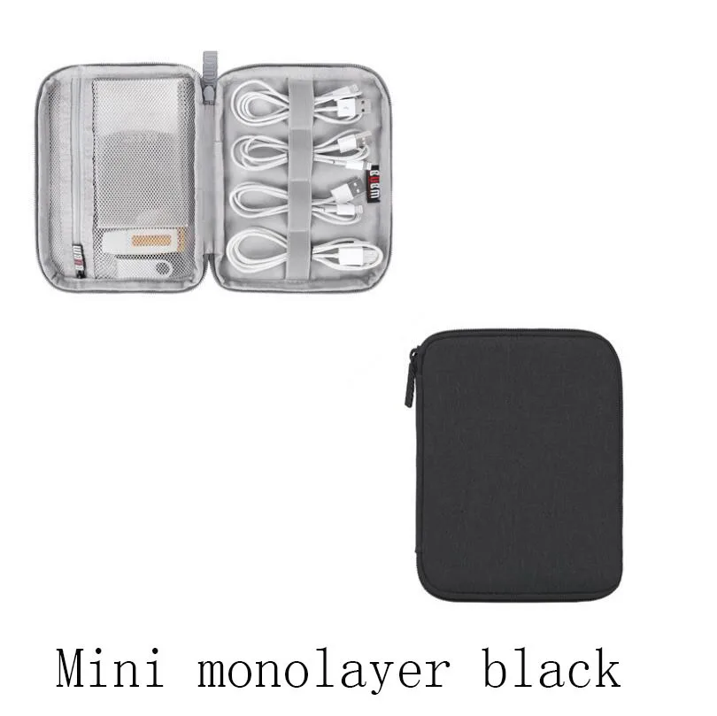 Серый/Черный Многофункциональный usb-кабель для передачи данных, провод для наушников, сумка, внешний аккумулятор, дорожная посылка для хранения, аксессуары для электроники