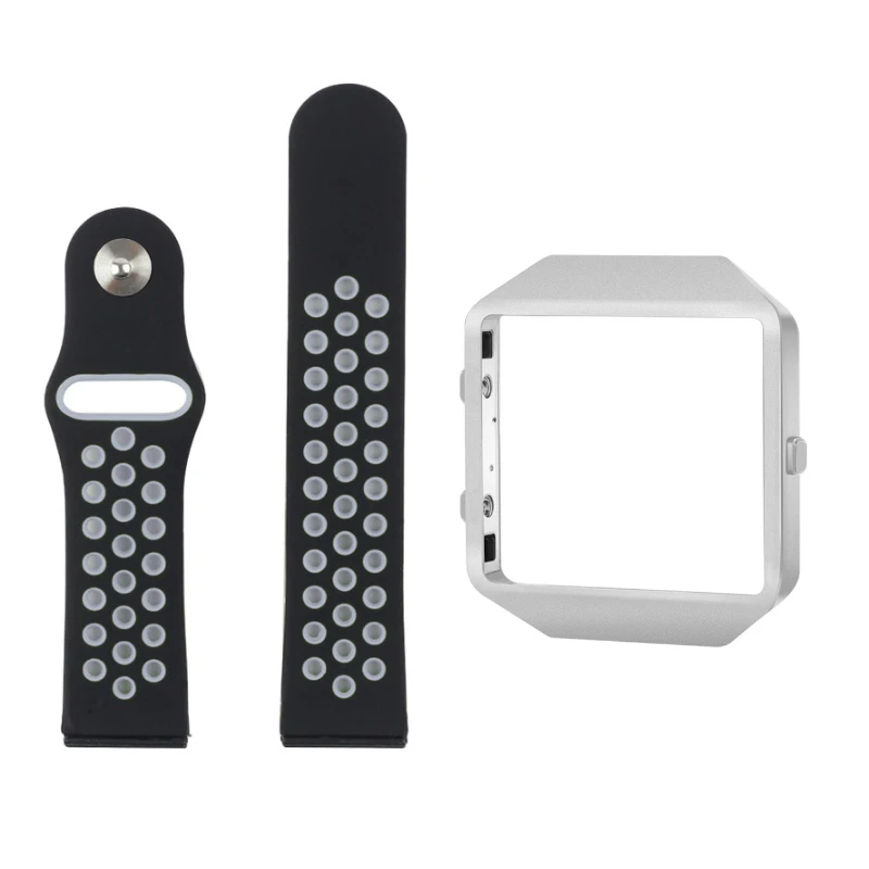 Black Gray Sliver Bemorcabo для Fitbit Blaze полосы с рамкой, силиконовый сменный дышащий спортивный ремешок Браслет для Fitbit Blaze - Цвет ремешка: Black Gray Sliver
