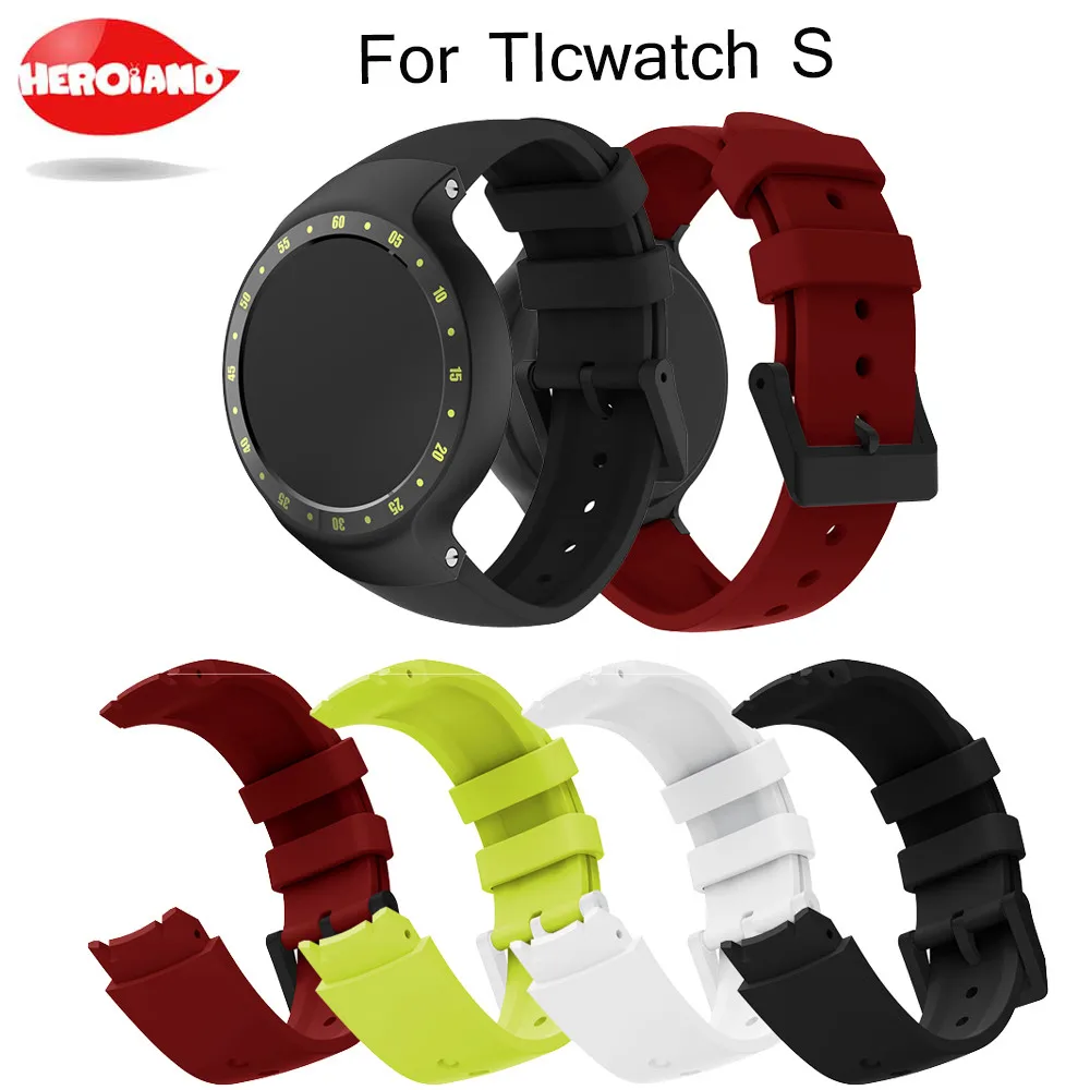 Новая замена Браслет ТПУ силиконовый браслет часы наручные ремешок для TIcwatch S часы спортивные часы ремешки Корреа Reloj