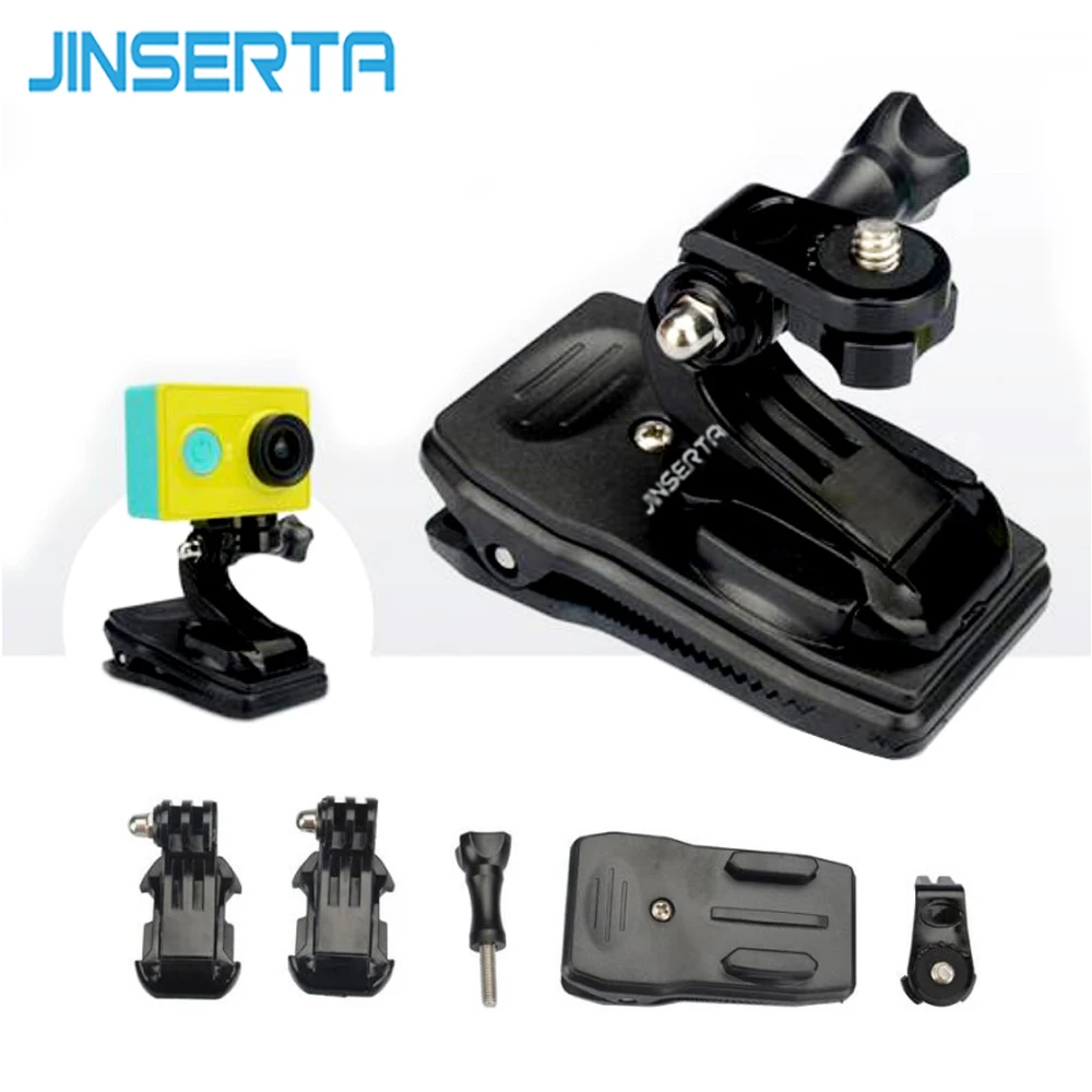 

JINSERTA Backpack Clip Mount for Xiaomi Yi 4K Fast Clamp Adapter with J-hook mount and Screw for YI2 Gopro Hero SJ4000/SJ5000