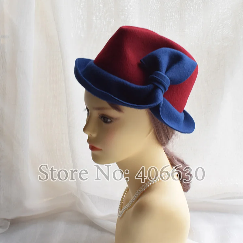 Женская фетровая шляпа в стиле пэчворк из 100% шерсти|felt fedora hats|wool felt hatfedora hat |