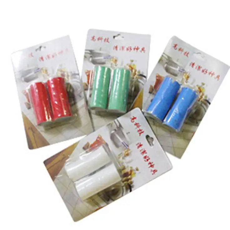 (Random Color) 2Pcs New Magic Stainless Steel Metal Rust Brush Remover Cleaning Detergent Stick Wash Brush