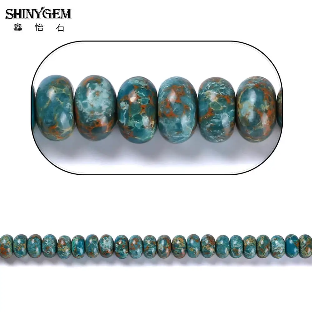 

ShinyGem 8*16mm Flat Round Beads Sea Sediment Jaspers Natural Stone Beads For DIY Jewelry Making 20pcs/Lot Wholesale Lots Bulk