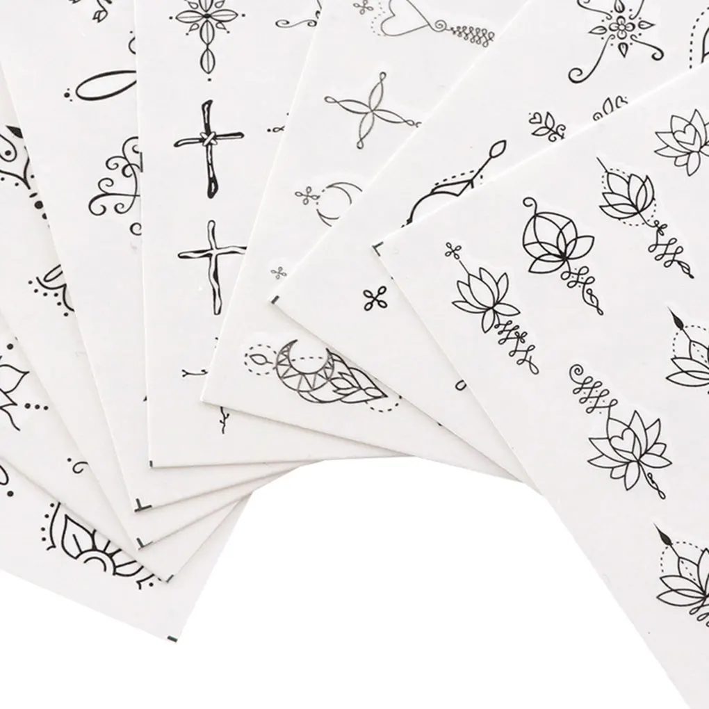 8 листов наклейки для ногтей цветы простой цветок переводная наклейка тату маникюр Дизайн ногтей Декор обертывания