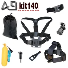 A9 For action camera accessories set for Gopro 5 4 3 / SJCAM SJ4000 with floating bobber head strap body tripod helmet strap