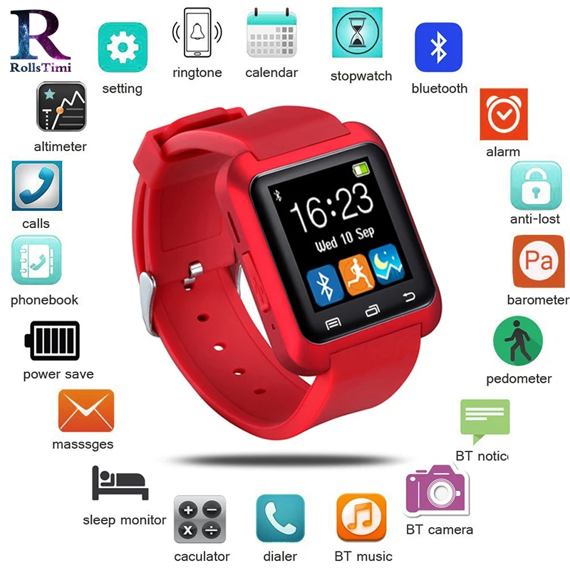 

RollsTimi Men Smart Watch Waterproof Fitness Tracker Pedometer Dial Call Color LED Screen Smart Wristband Women Sleep Monitor