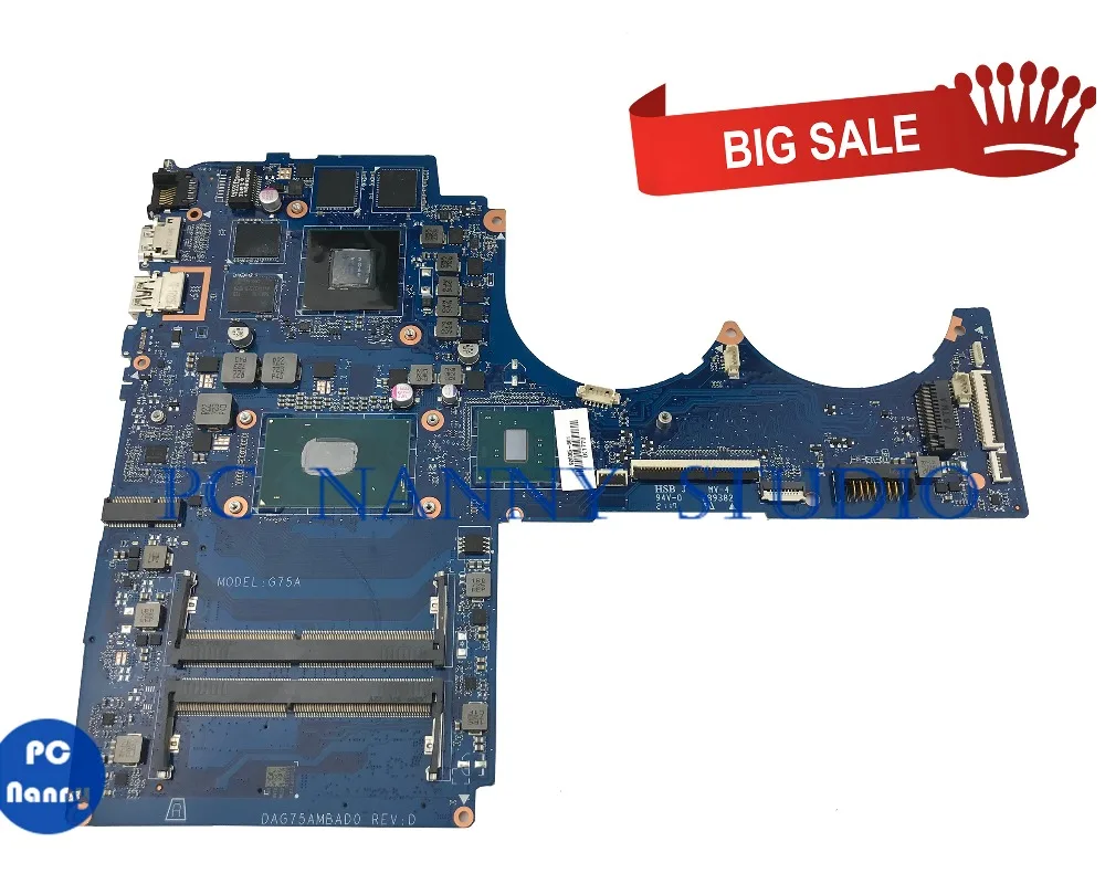 PCNANNY FOR HP 15-CB045WM 15-CB Laptop motherboard 926305-601 i7-7700HQ CPU GTX1050 4GB DAG75AMBAD0
