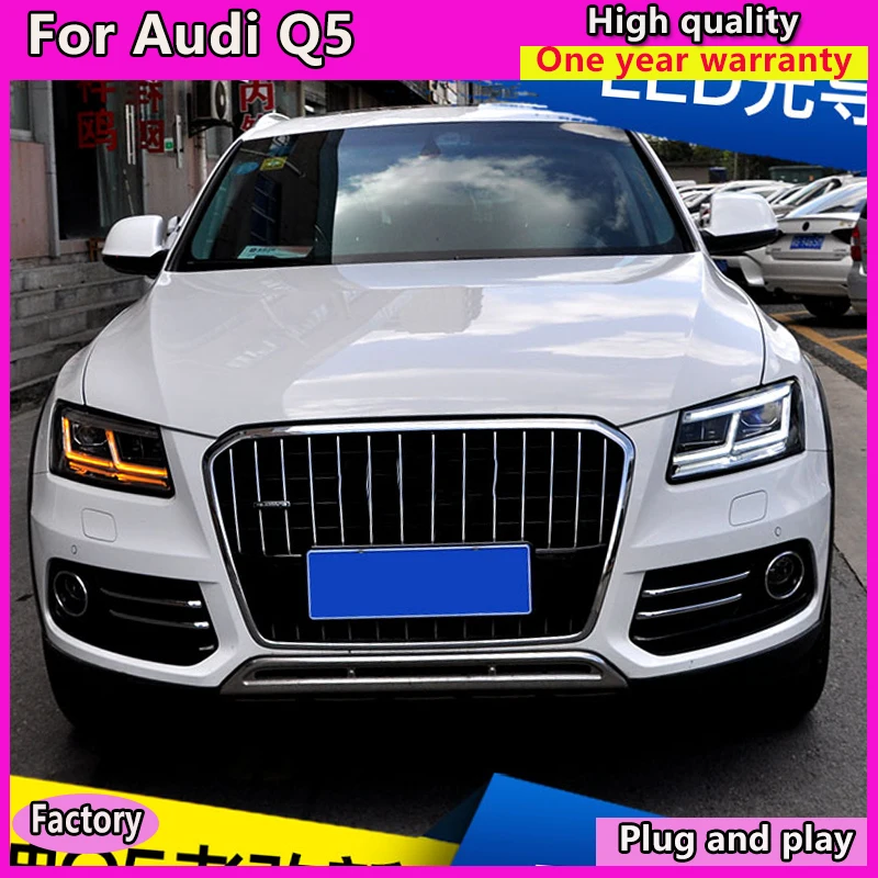 Автомобильный Стайлинг для Audi Q5 фары 2009-2012 2013- Q5 светодиодный фонарь DRL Объектив Двойной Луч би-светодиодный объектив Автомобильная фара