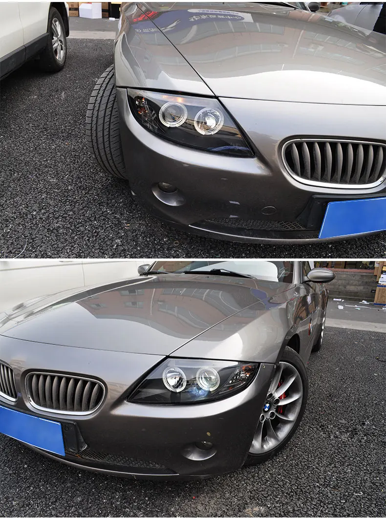 Автомобиль Стайлинг для BMW Z4 E85 светодиодный фары 2003-2008 для Z4 фар Светодиодные ангельские глазки drl H7 hid Би-ксеноновые линзы ближнего света