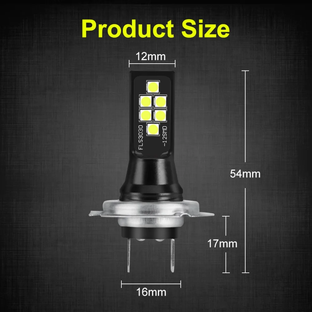 2 шт. H7 светодиодный фонарь 1400LM супер яркий 12 3030SMD Автомобильные противотуманные фары 12 В 24 в 6000 K для вождения, ходовой светодиодный H7 лампы для авто автомобиля