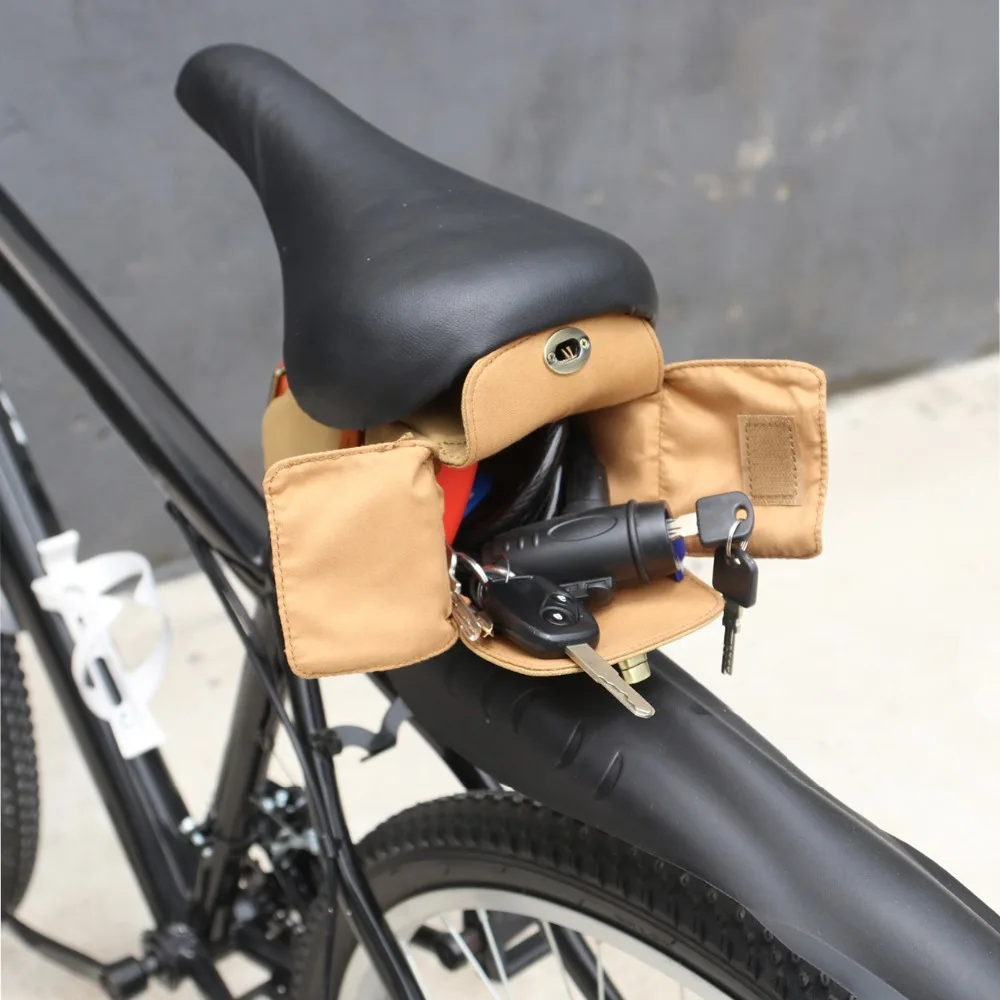 Perfect Tourbon Outdoor Vintage Khaki Bicycle Seat Tail Pouch Bag Bike Phone Key Case Wax Canvas Water Repellent Cycling Accessories 3