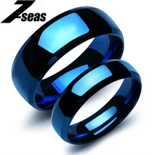 1 Piece Price Fashion Korean Jewelry Stainless Steel Wedding Bands Couple Rings Blue His and Hers Promise Ring Sets For Lover