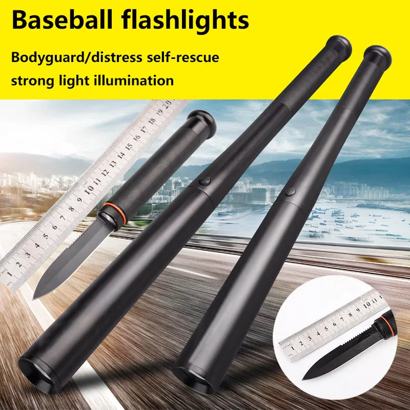 Strong light led flashlight 18650 T6 mace baseball bat long range