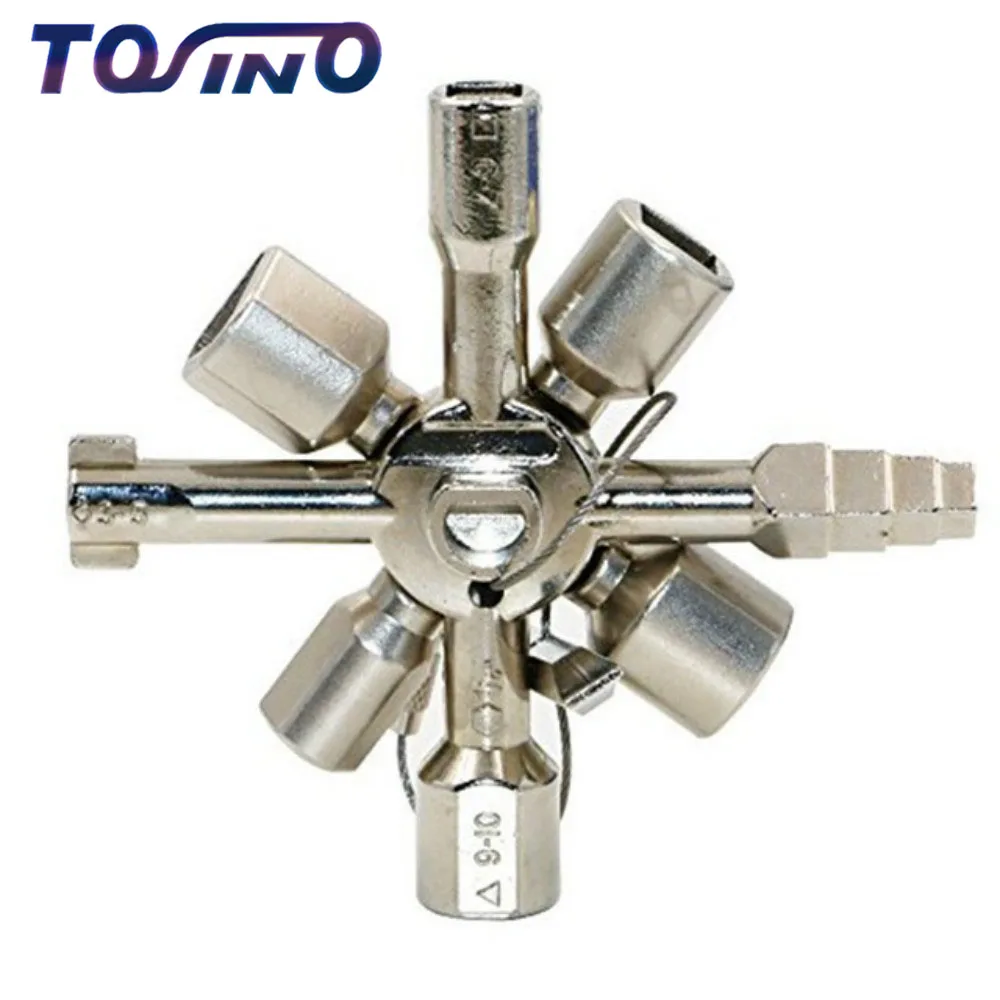 

Free shipping Multi-functional 10 in 1 Cross Key Wrench Hand Tools For Electrician Plumber Valve Universal Square Wrench