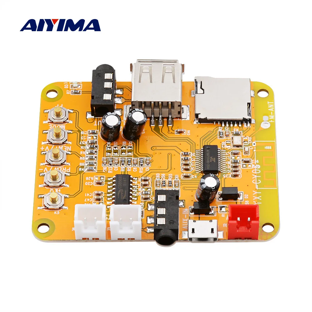 Mp3 декодер AIYIMA с Bluetooth аудиоприемник 5Wx2 усилителем мощности 5В APE FLAC WAV MP3