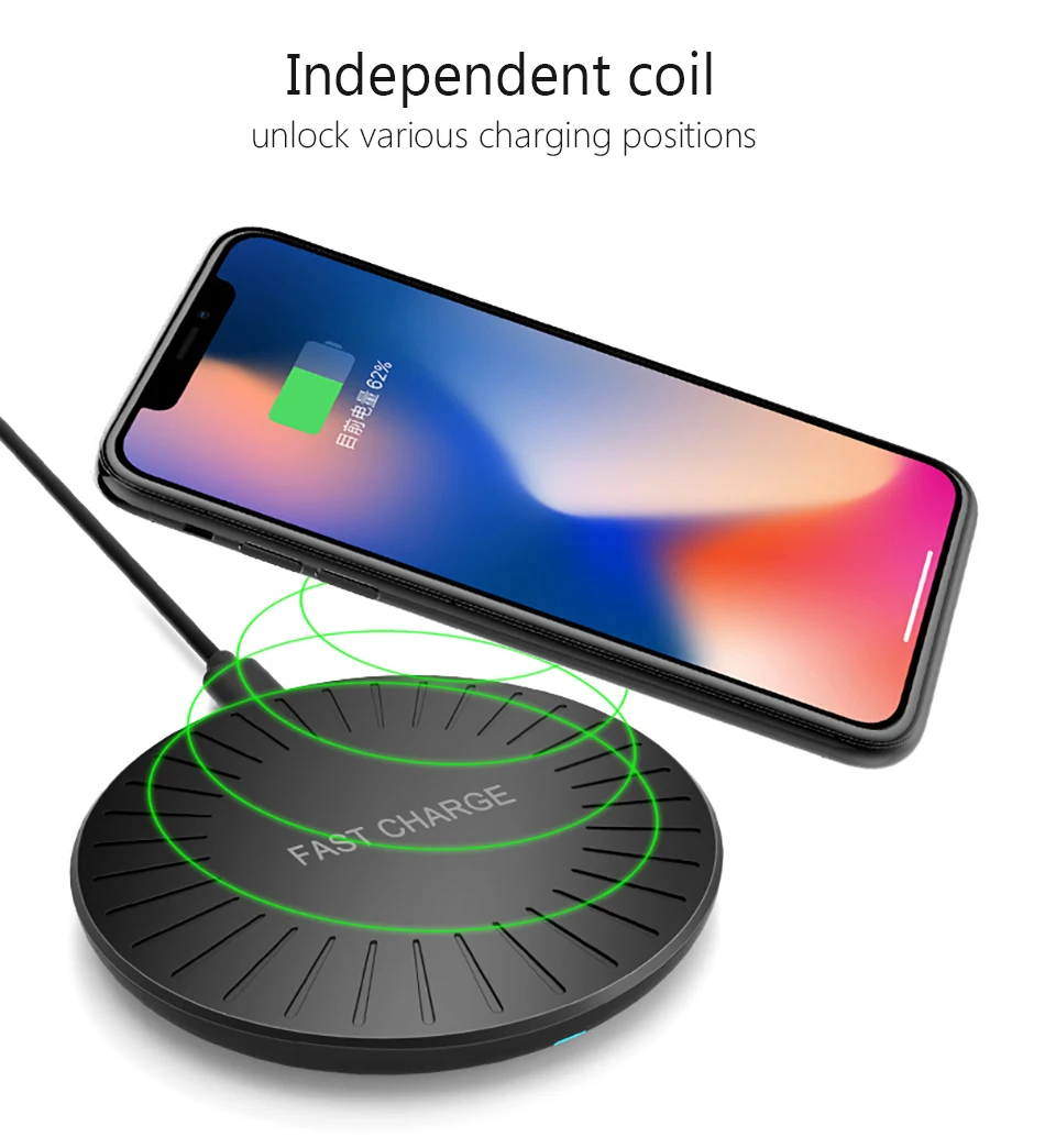 !ACCEZZ Mini 7.5W 10W Fast Qi Wireless Charge For iPhone X 8 8 Plus Quick Charging For Samsung Galaxy Note 8 5 Universal Charger (5)