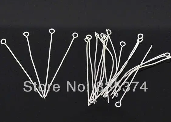 

Free Shipping 1000pcs silver Plated Eye Pins 45x0.7mm Jewelry Findings