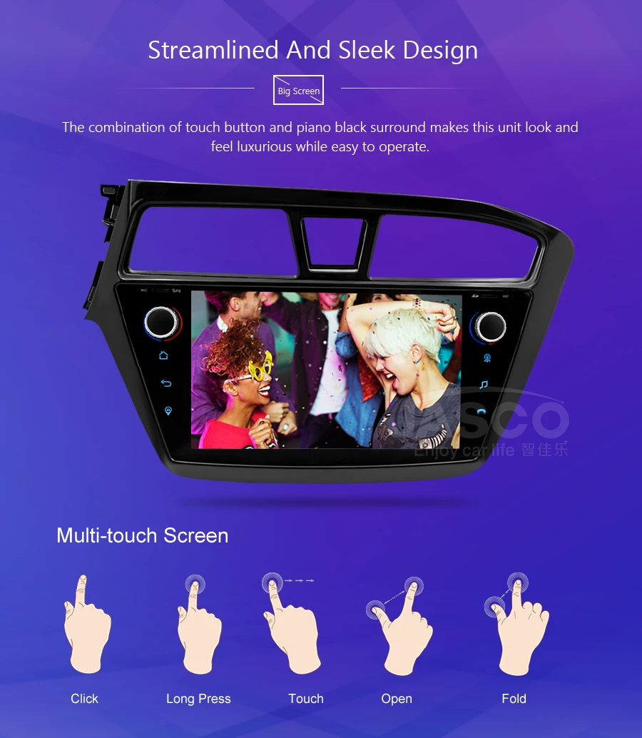 Sale Android 9.0 Car DVD Stereo Multimedia Headunit For HYUNDAI I20 2015  Auto PC Radio GPS Navigation Video Audio 4G RAM 3