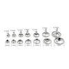 100 Sets 5/ 6/ 7/ 8/ 9/ 10/ 12/ 15 mm Metal Rivets Buttons Snaps Double-sided Rivets Luggage Nails Buckle Silver 1