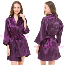 DIY слова 6 цветов модные Свадебная вечеринка халаты Твердые пеньюар для невесты Сексуальная пятно халаты платье мягкие пижамы ночное одежда