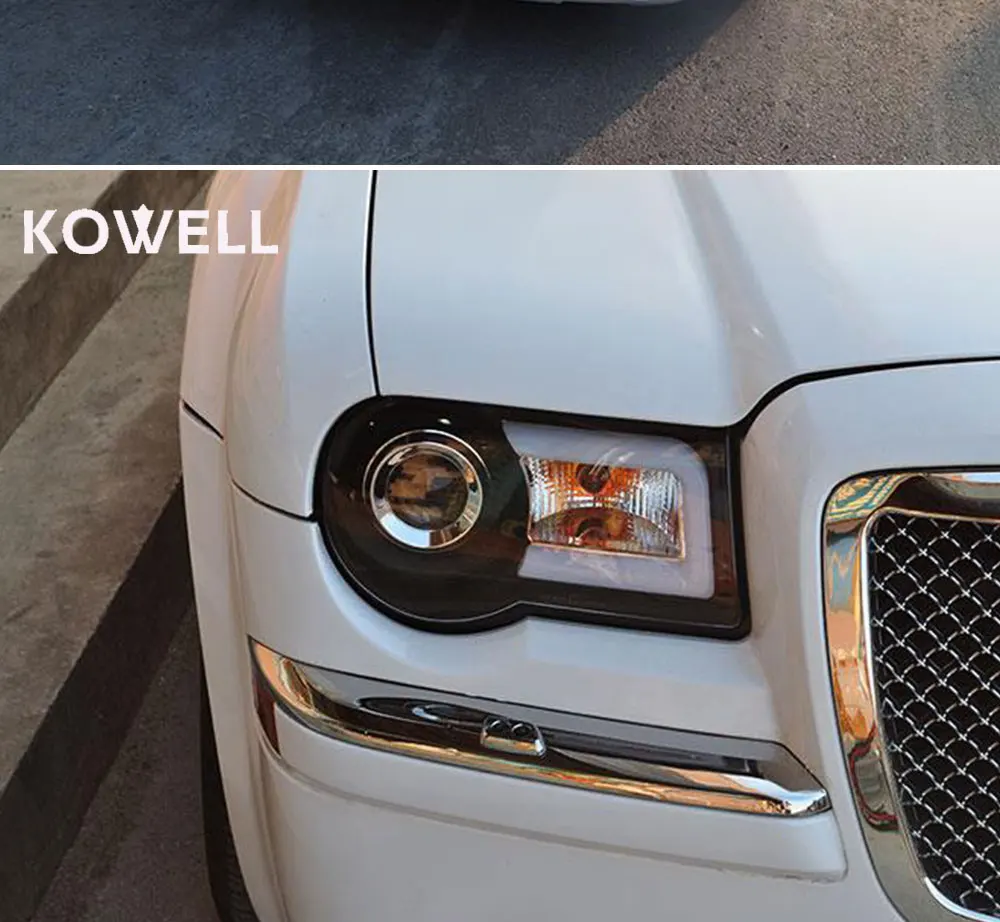 KOWELL автомобильный Стайлинг головная лампа для Chrysler 300C светодиодные фары 05-12 для 300C drl H7 hid Bi-Xenon Объектив Ангел глаз ближнего света