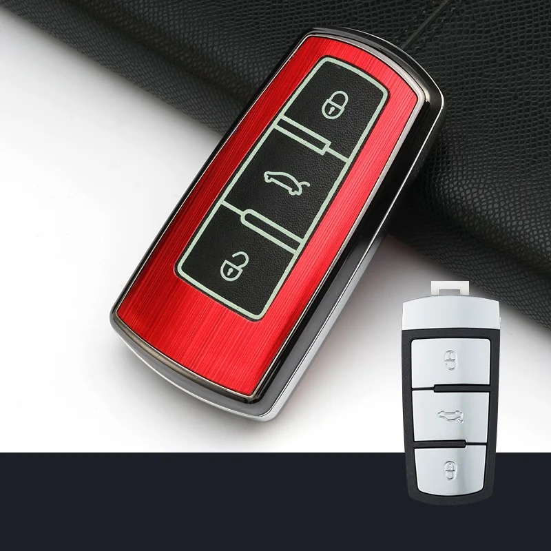 

Aluminum alloy Car Remote Key Fob Shell Cover Case For VOLKSWAGEN CC Passat B6 3C B7 Skin Holder Protector car styling