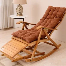 Chaise à bascule en bambou, meuble moderne, extérieur/intérieur, inclinable, mécanique, coussins