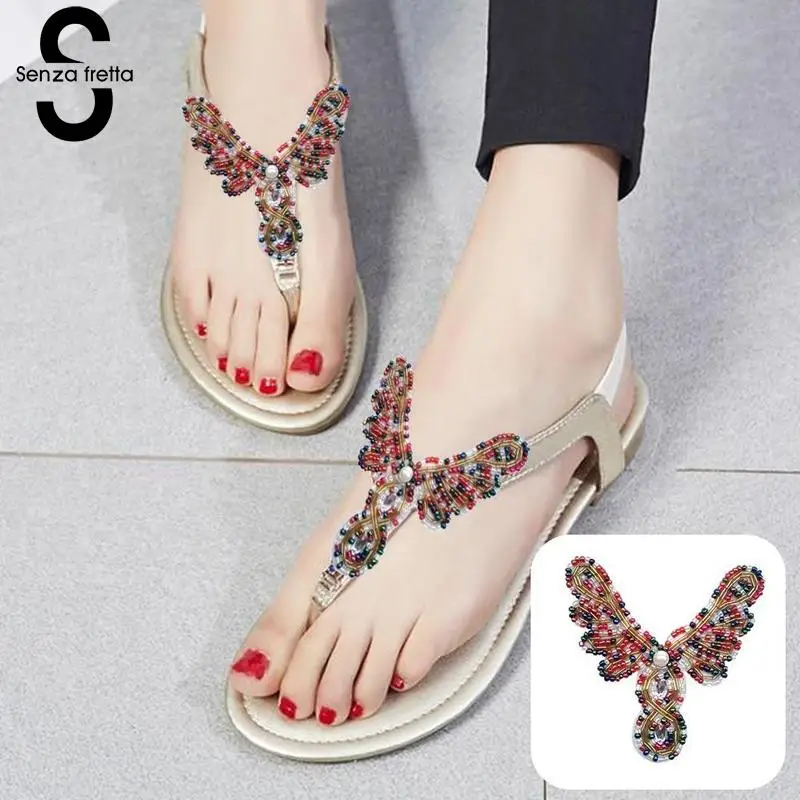 Senza Fretta 1Pair Shoe Clip Decorations Butterfly Shaped Summer Slipper/Flip Flops/Beach Shoe Accessories for Shoe Charms 2018