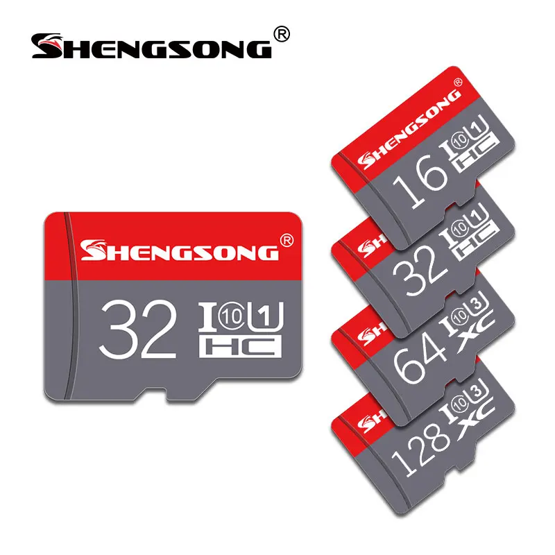 Shengsong реальная емкость Micro SD карта 128 Гб 64 ГБ 32 ГБ 16 ГБ 8 ГБ высокая скорость класс 10 SDHC/SDXC с подарочным адаптером бесплатная доставка