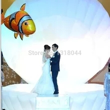 Дешевые события светодиодное украшение cowry огромный надувной раскладушка со светодиодной надувной сцены