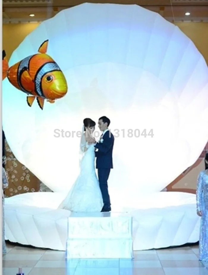 

Cheap event led light decoration cowry huge inflatable clam shell with led inflatable stage performance