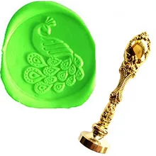 Винтаж павлин короны индивидуальный логотип роскошные Воск уплотнительное штамп латунь павлин металлической ручкой подарочный набор