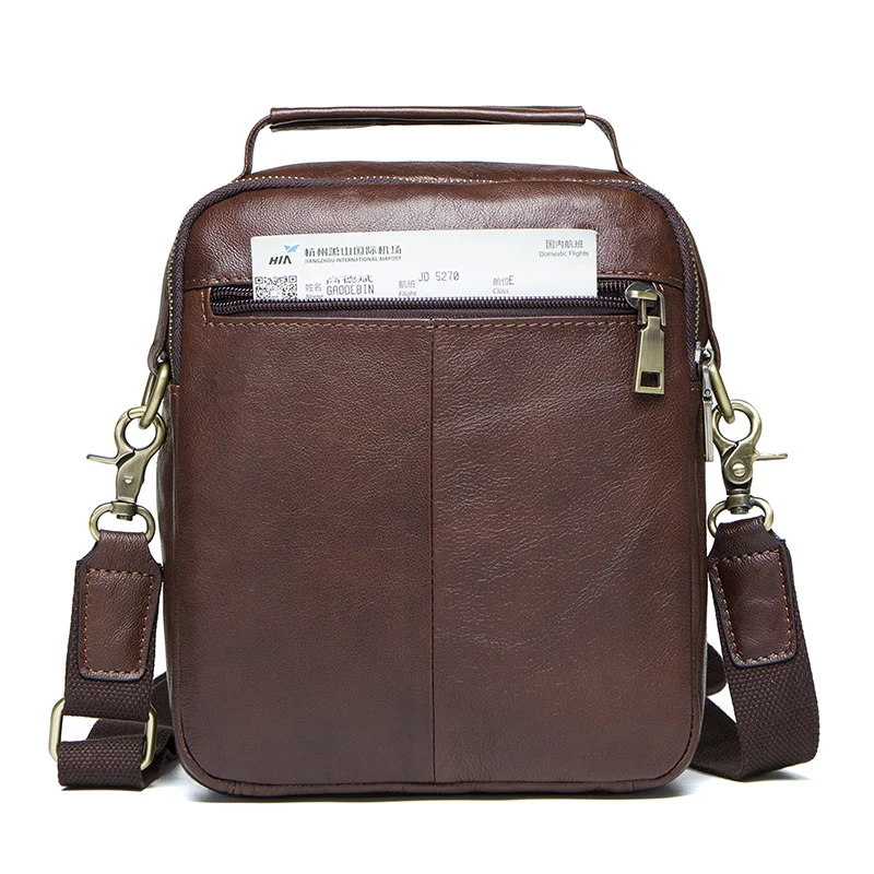 CONTACT'S جلد طبيعي حقائب كتف الأزياء الرجال حقيبة ساعي صغيرة ipad الذكور حمل خمر جديد Crossbody أكياس الرجال حقائب