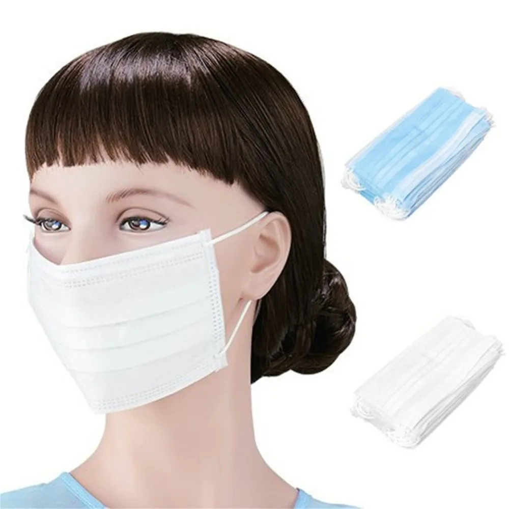 

100Pcs Non-woven Fabric Disposable Mouth Masks Adult Anti Haze Mask Anti-dust Mouth Masks Windproof Mouth Face Masks