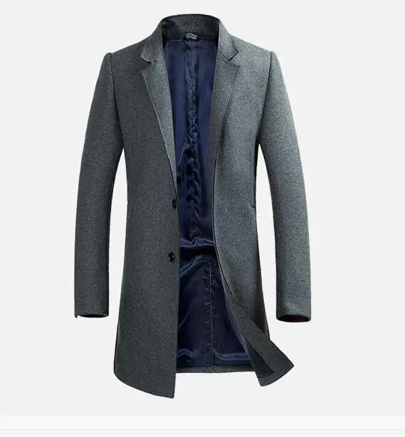 Slim Fit Casual Men Winter Coat Jacket Wool & Blend Coats 2017 Thick ...