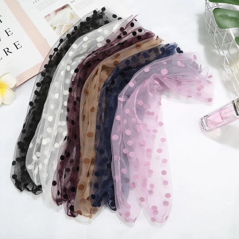 

1Pair Breathable Simple 5 Colors Soft Comfortable Transparent Mesh Polka Dots Socks non-dimensional socks for Women