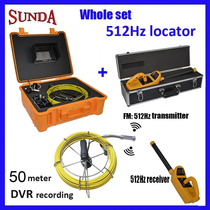 Whole set 512hz sonde pipe inspection camera 50meter cable 512hz
