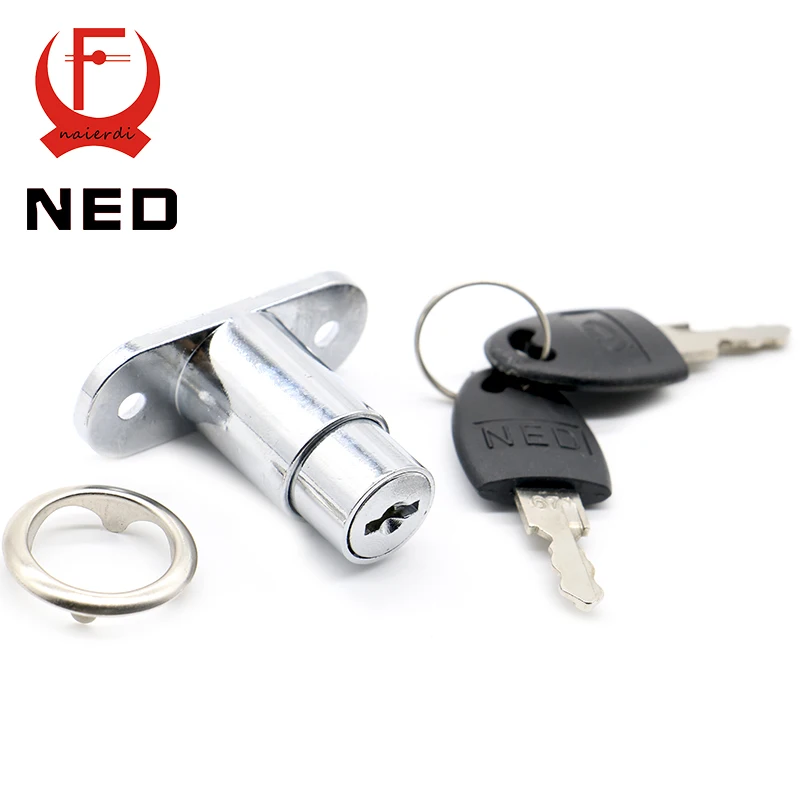 12PCS NED105 Plunger Lock Push Lock With 2 Keys For Sliding Glass Door