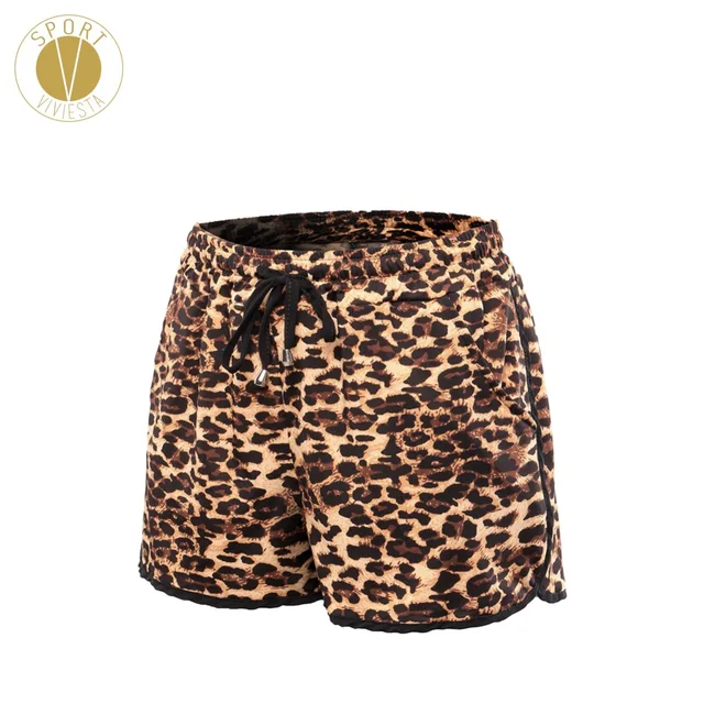Leopard Print Drawcord Sports Shorts Women's Training Running Gym Outdoor Stylish Cheetah Elastic Stretch Fit Shorts Plus Size 1