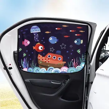 

Three Bear Cartoon Car Side Sun Shade Cover Curtain Suction Cup Cartoon Proof Side Window Sunshade Cover For Baby Kids