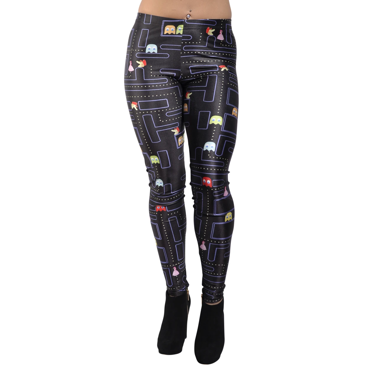 Women's Pacman Leggings Large Black (3)
