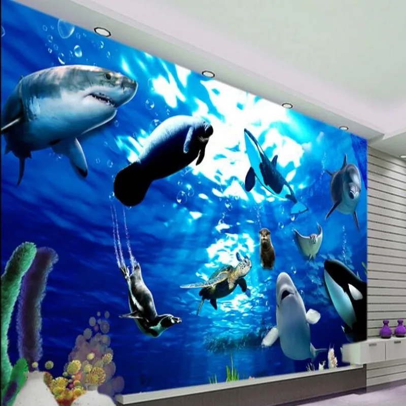 

wellyu Custom large fresco 3D underwater world animal exquisite murals background wall non - woven wallpaper papel de parede