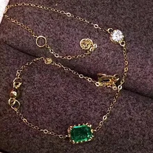 Верность натуральный верхний уровень 4*6 мм колумбийский изумруд браслеты s925 серебро ювелирные украшения для женщин натуральный зеленый драгоценный камень